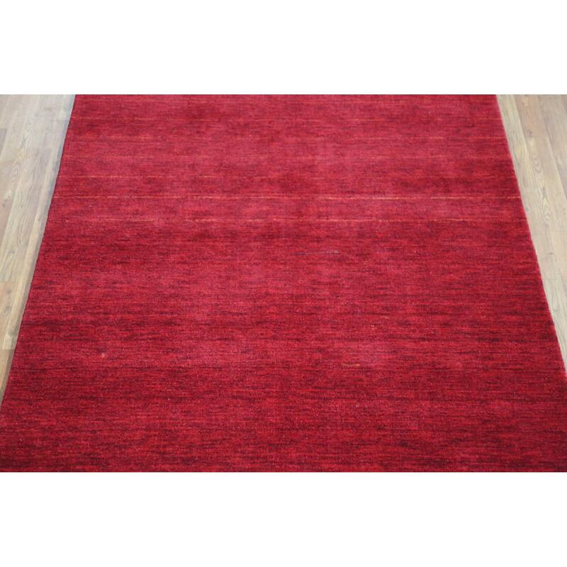 Hand Knotted Oriental 100% Wool Carpet Tribal Tribal Red Gabbeh Area Rug - 8' 0'' X 5' 2''