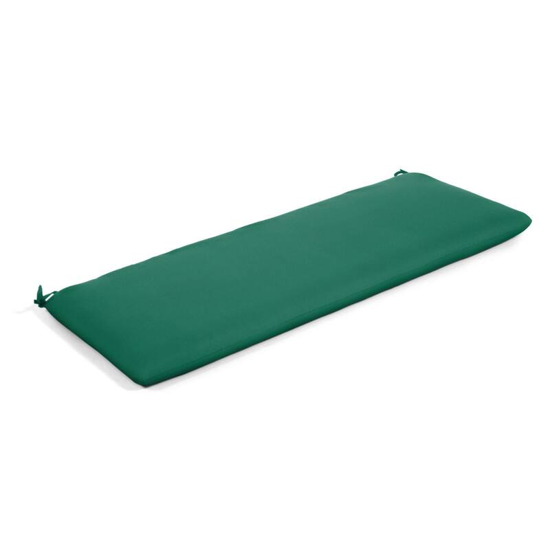 Sunbrella Solid Fabric 1-Piece Indoor/Outdoor Bench Cushion, 48"W x 18"L - Canvas Forest Green