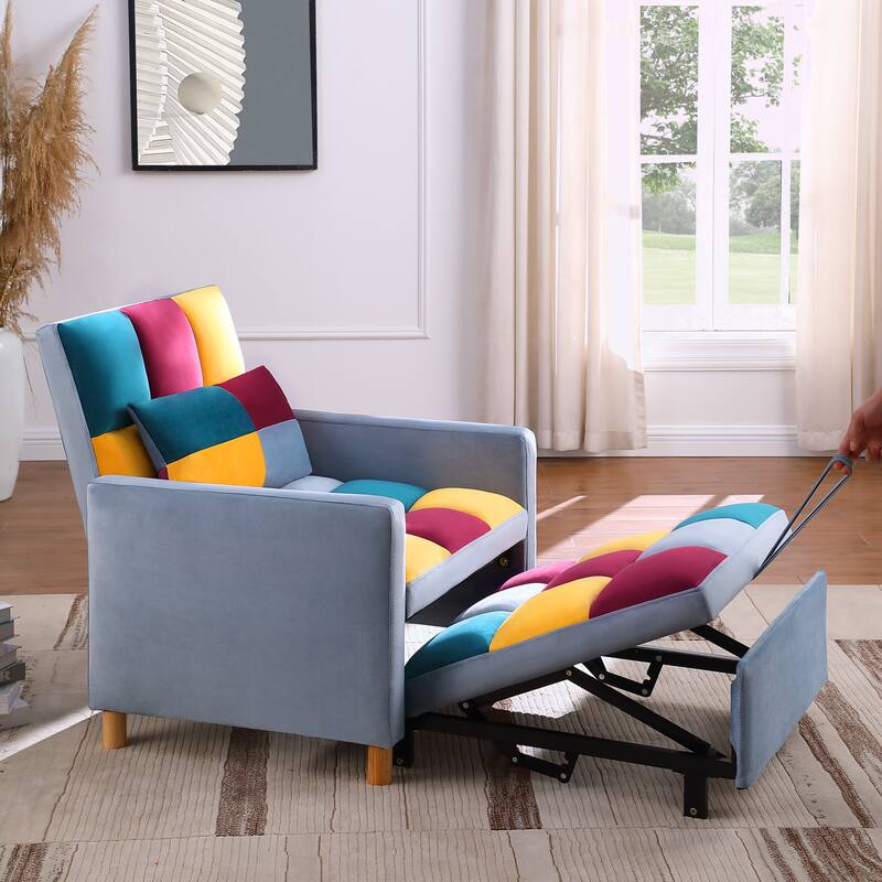 Modern Convertible Sleeper Sofa Chair Bed with Pillow