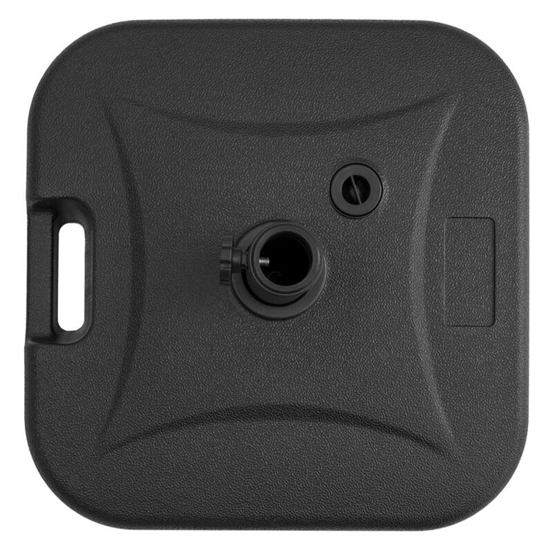 10 x 6.5 FT Rectangular Double Top Patio Market Umbrella with Black Base Weight Stand