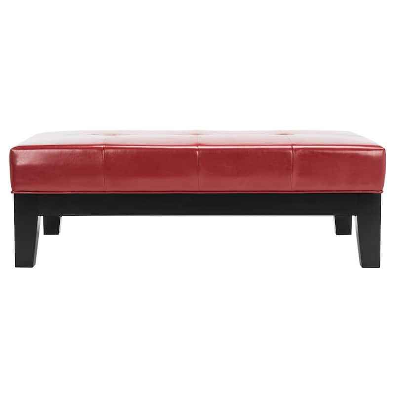 SAFAVIEH Kirsten Solid Wood Cocktail Ottoman - Red