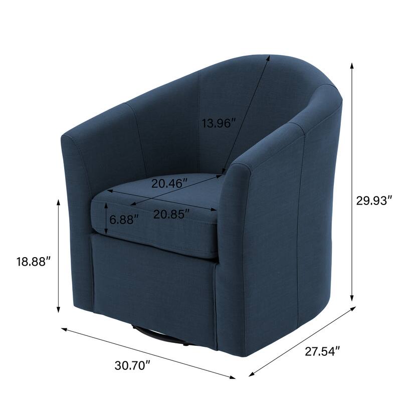 Swivel Accent Chair with Metal Base - 30.7"W x 29.9"H x 27.5"D