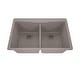 preview thumbnail 8 of 6, 33 Inch Lexicon Platinum Quartz Composite Drop-in Undermount Double Bowl Galaxy Concrete Kitchen Sink LP-800TM-C-SO