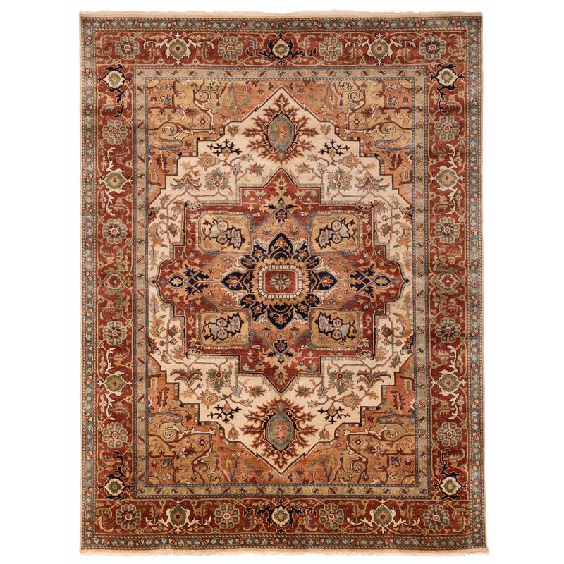 ECARPETGALLERY Hand-knotted Jules Sultane Ivory Wool Rug - 8'11 x 11'10