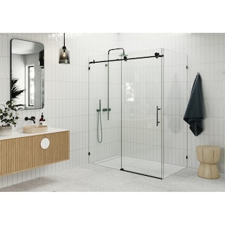 Nova 60 in. x 40 in. x 78 in. Fully Frameless 90-degree Slider Shower Enclosure