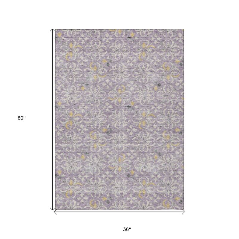 HomeRoots Floral Transitional Rectangle Outdoor Rug