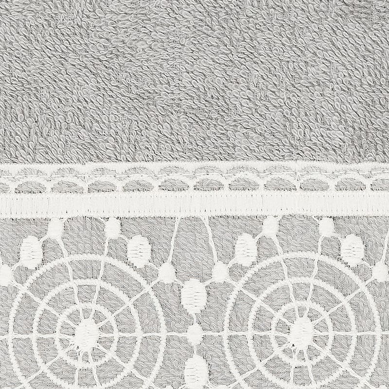 Authentic Hotel and Spa 100% Turkish Cotton Arian 3PC Cream Lace Embellished Towel Set