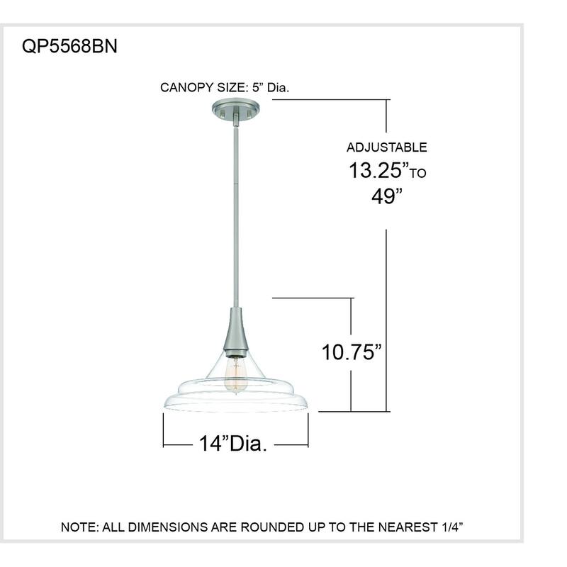 Grayton 1-Light Brushed Nickel Pendant - Brushed Nickel