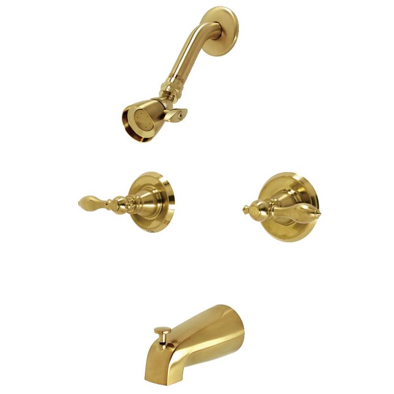 Kingston Brass American Classic Two-Handle Tub and Shower Faucet - Brushed Brass