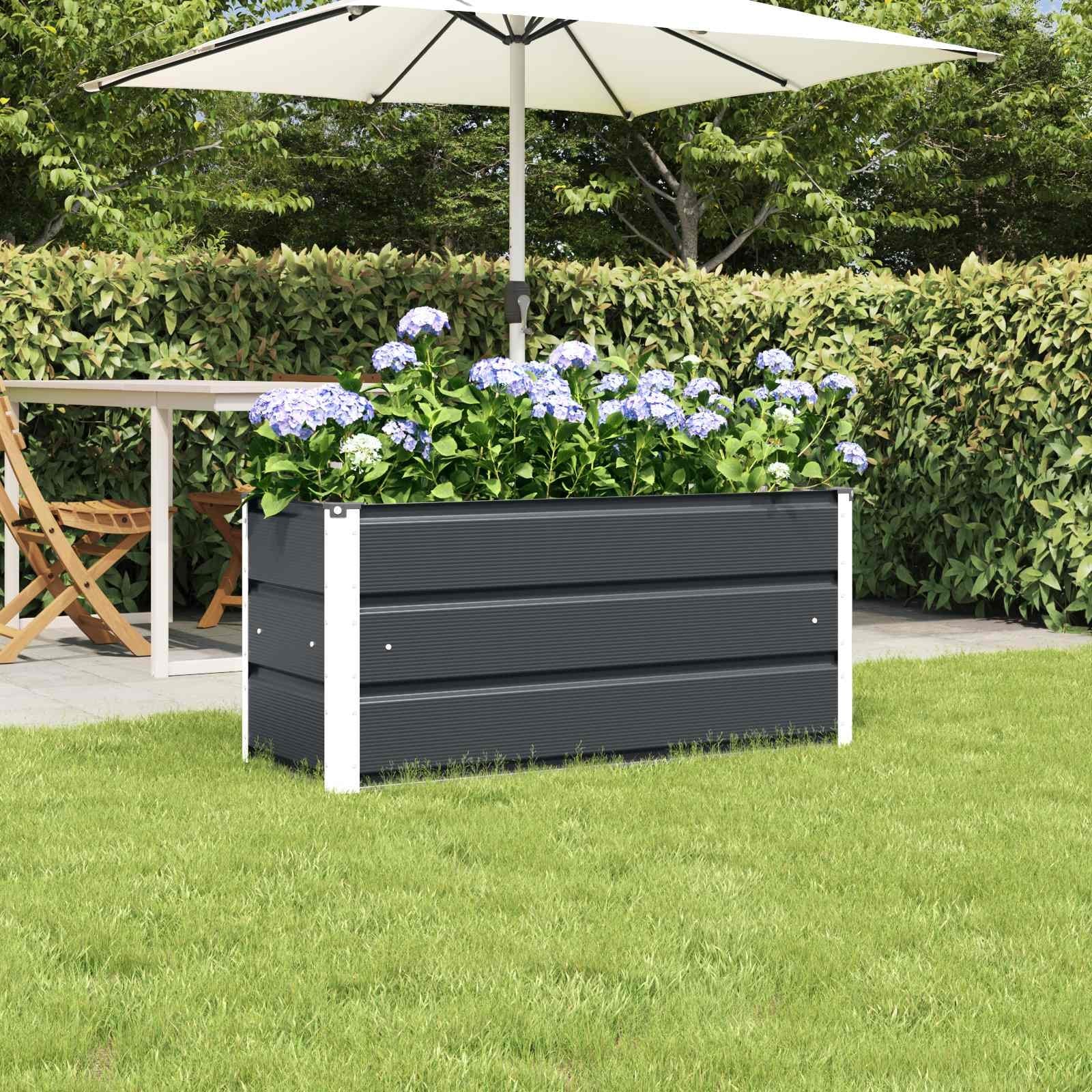 vidaXL Planter in Steel - 39.37 x 15.75 x 17.72"