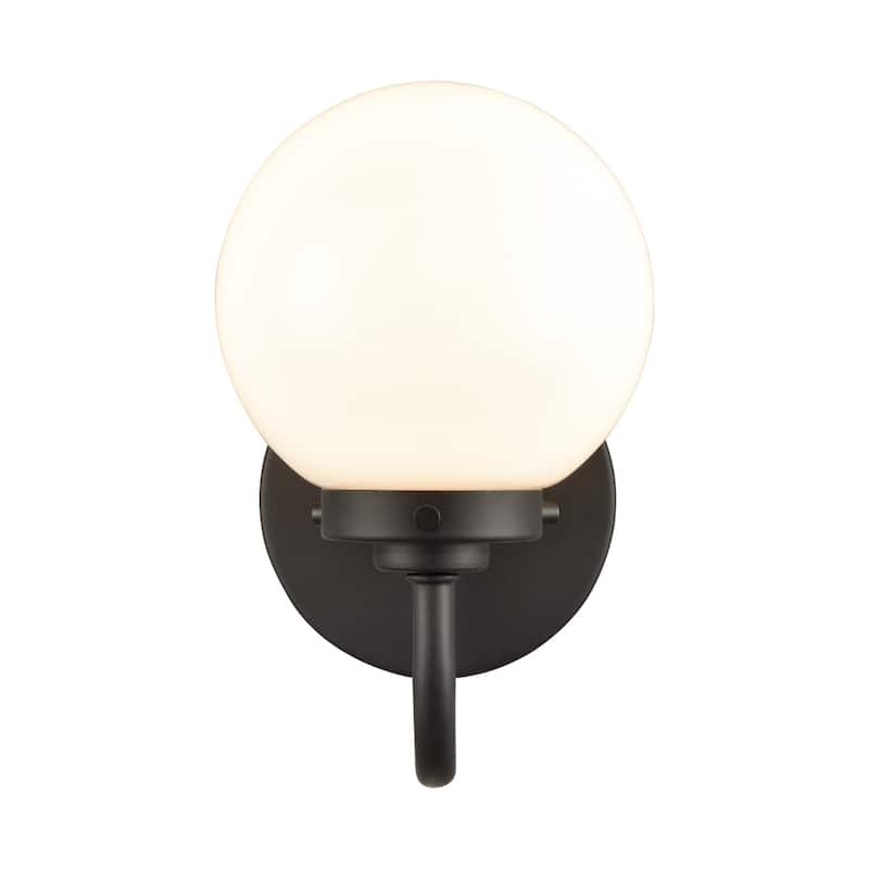 Fairbanks 8.5'' High 1-Light Sconce - Matte Black with Opal - 8.5 inch Tall