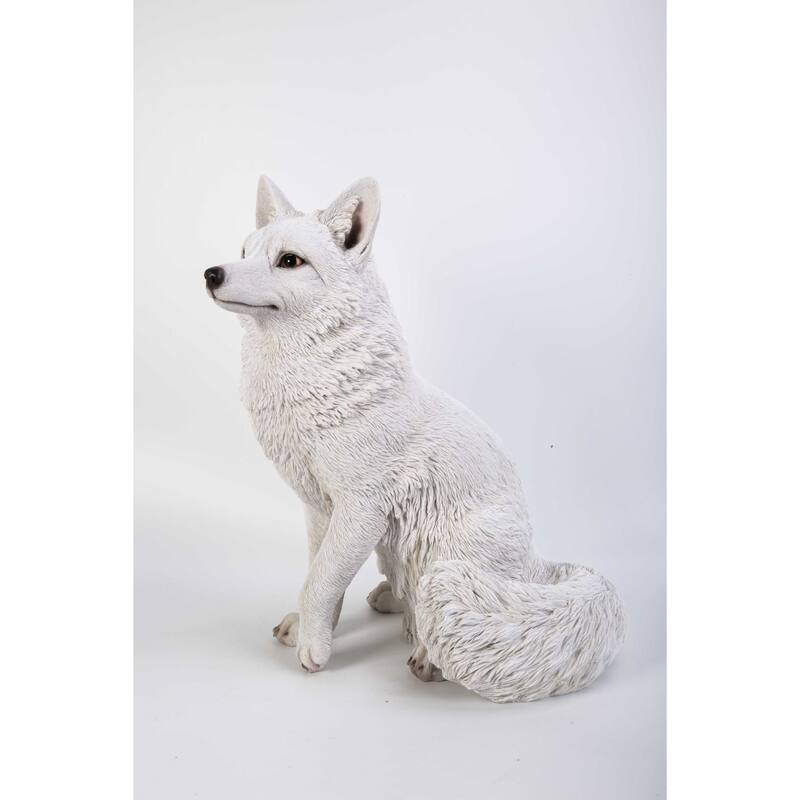 19.25" Snow Fox Outdoor Garden Statue