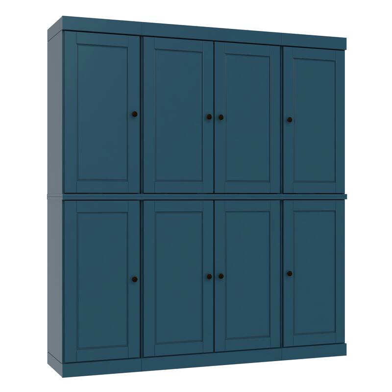 Palace Imports 100% Solid Wood Pantry Cabinet, Raised Panel Doors, 2 Drawers, Adjustable Shelves, 65" Wide, 71.5" Tall