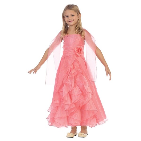 children's coral bridesmaid dresses