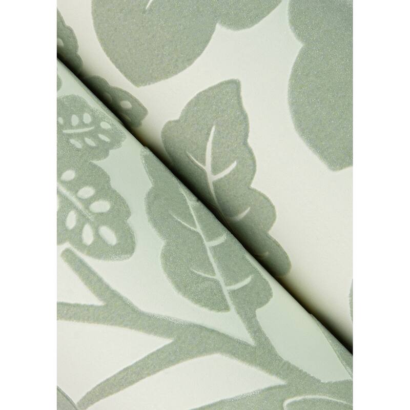 A-Street Prints Augusta Silver Flock Damask Wallpaper