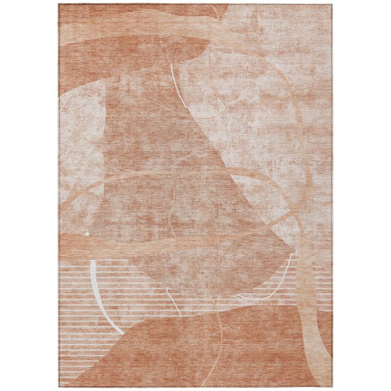 HomeRoots Abstract Transitional Rectangle Outdoor Rug