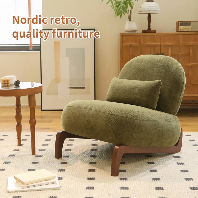 Accent Chair with Solid Wood Legs