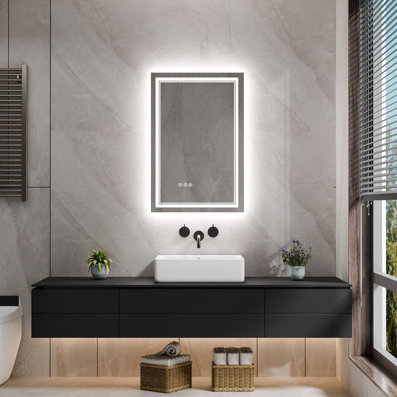 Modland Small Size LED Bathroom Mirror Back & Front Lighted Anti-Fog