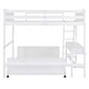 preview thumbnail 8 of 24, Full Over Full Bunk Bed, Platform Bed with Wheels, Loft Bed with Built-in Desk, Drawers, Ladder and Guardrail for Kids, Teen