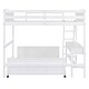 preview thumbnail 18 of 34, Space-Saving Twin Over Full Bunk Bed with Desk and Drawers - Solid Pine, White/Grey
