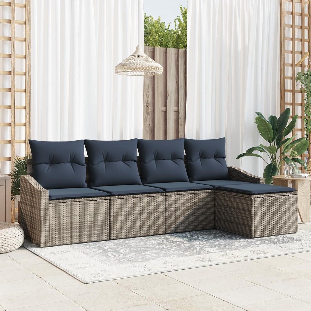 vidaXL 6 Piece Garden Sofa Set with Cushions - 91.7×46.1×27.2