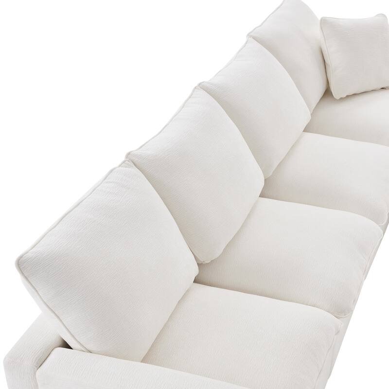110" Chenille Modular Sectional Sofa with 2 Pillows, 4-Seater, 330lb Capacity