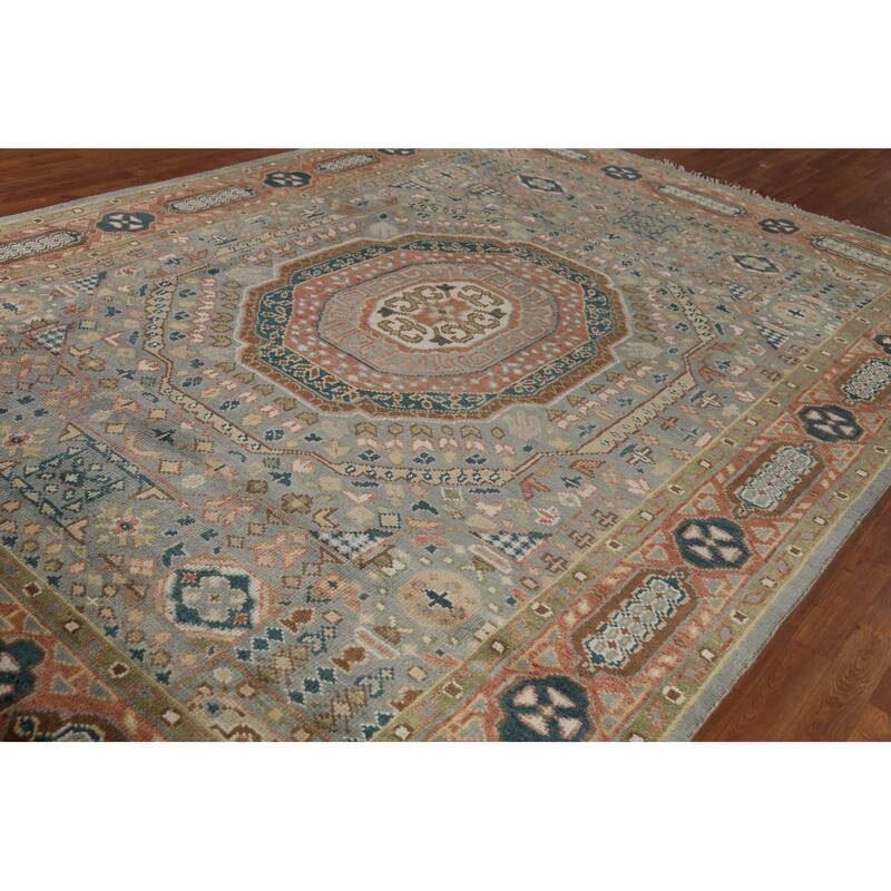 Gray Khotan Indian Area Rug Hand-Knotted Wool Carpet - 8'4" x 12'0"