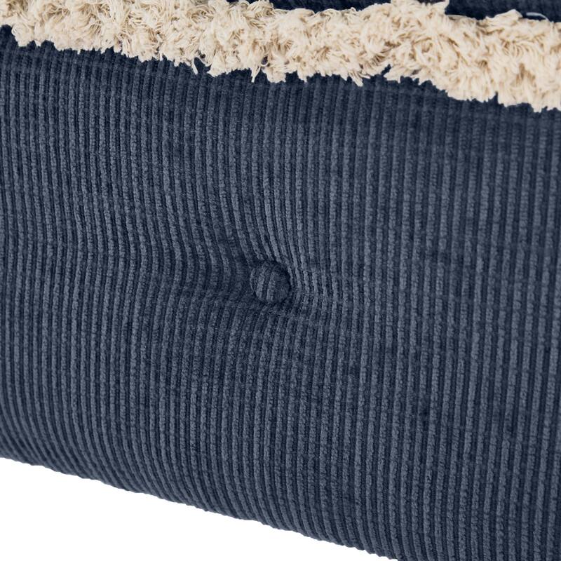 GDF Studio - Aurelia 29.5" Tufted Upholstered Storage Bench with Fringe and Ottoman Seat