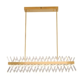 Gold Dimmable LED Chandelier With Clear Crystals - N/A - Bed Bath ...