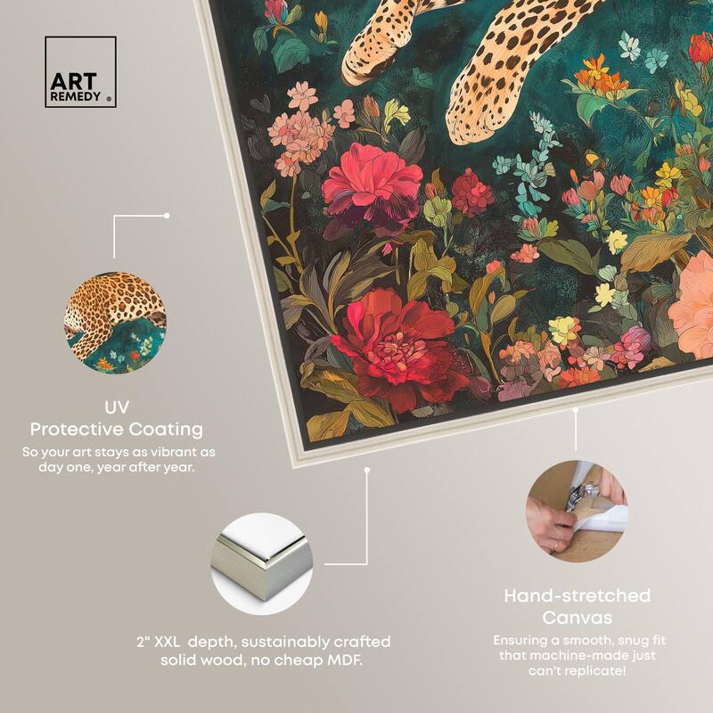 Tigers and Blooms Canvas by Art Remedy