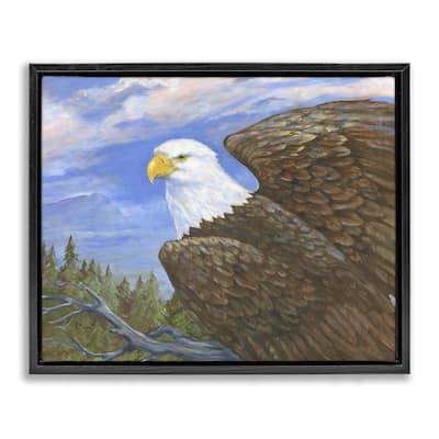 Stupell Eagle Overlook from Tree Top Framed Floater Canvas Wall Art Design By Paul Brent
