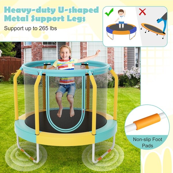 Mini Trampoline with Enclosure and Heavy duty Metal Frame Yellow 48 x 39.5 Dia. x H Bed Bath Beyond 39859951