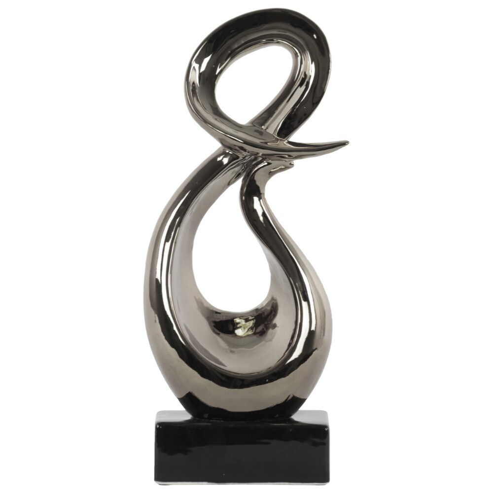Shop Ceramic Abstract Sculpture On Rectangle Base Silver