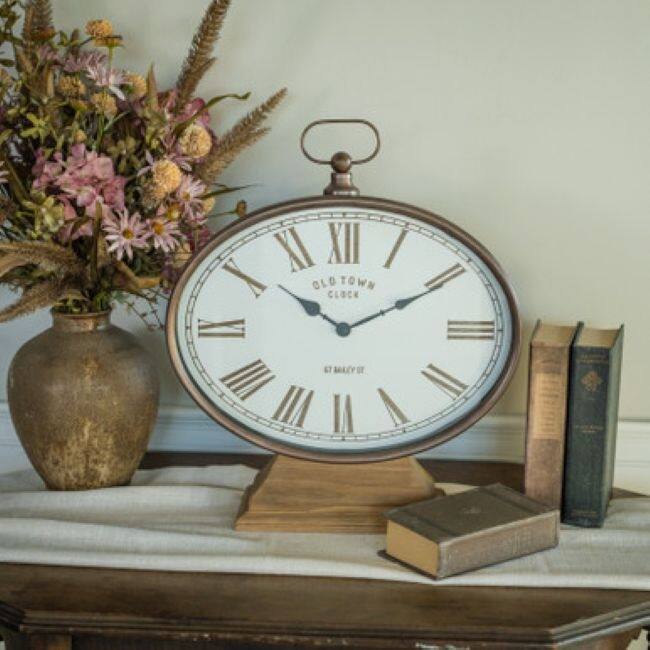 18.75" Oval Tabletop Clock - 16.25"L x 4.5"W x 18.75"H
