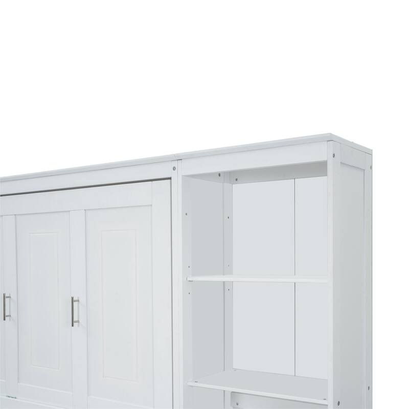 Full Size Murphy Bed with Desk and Bookshelf