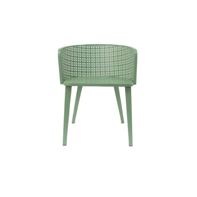 Outdoor 2 Piece Dining Chair with Backrest, Metal Frame and Rust Proof for Dining Room Kitchen Living Room Bedroom Terrace