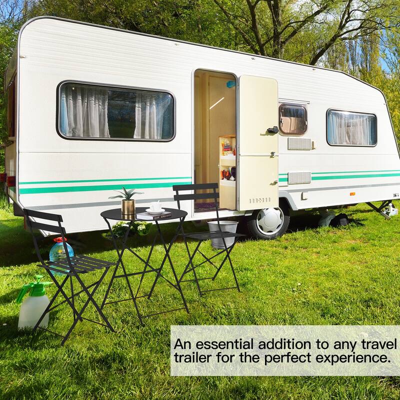 Outdoor 3-Piece Bistro Set, Foldable Patio Dining Sets, Rust-Resistant, Lightweight, Easy to Clean, for Balcony, Garden, Pool