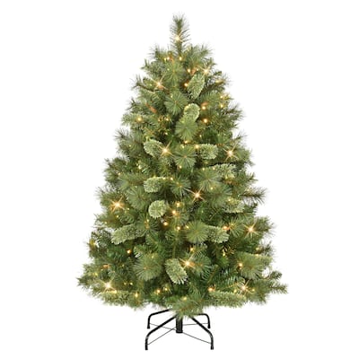 Puleo International 4.5' Pre-Lit Artificial Teton Pine Tree with 200 LED Lights