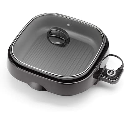 Aroma Housewares Grillet 4Qt. 3-in-1 Cool-Touch Electric Indoor Grill Portable, Black