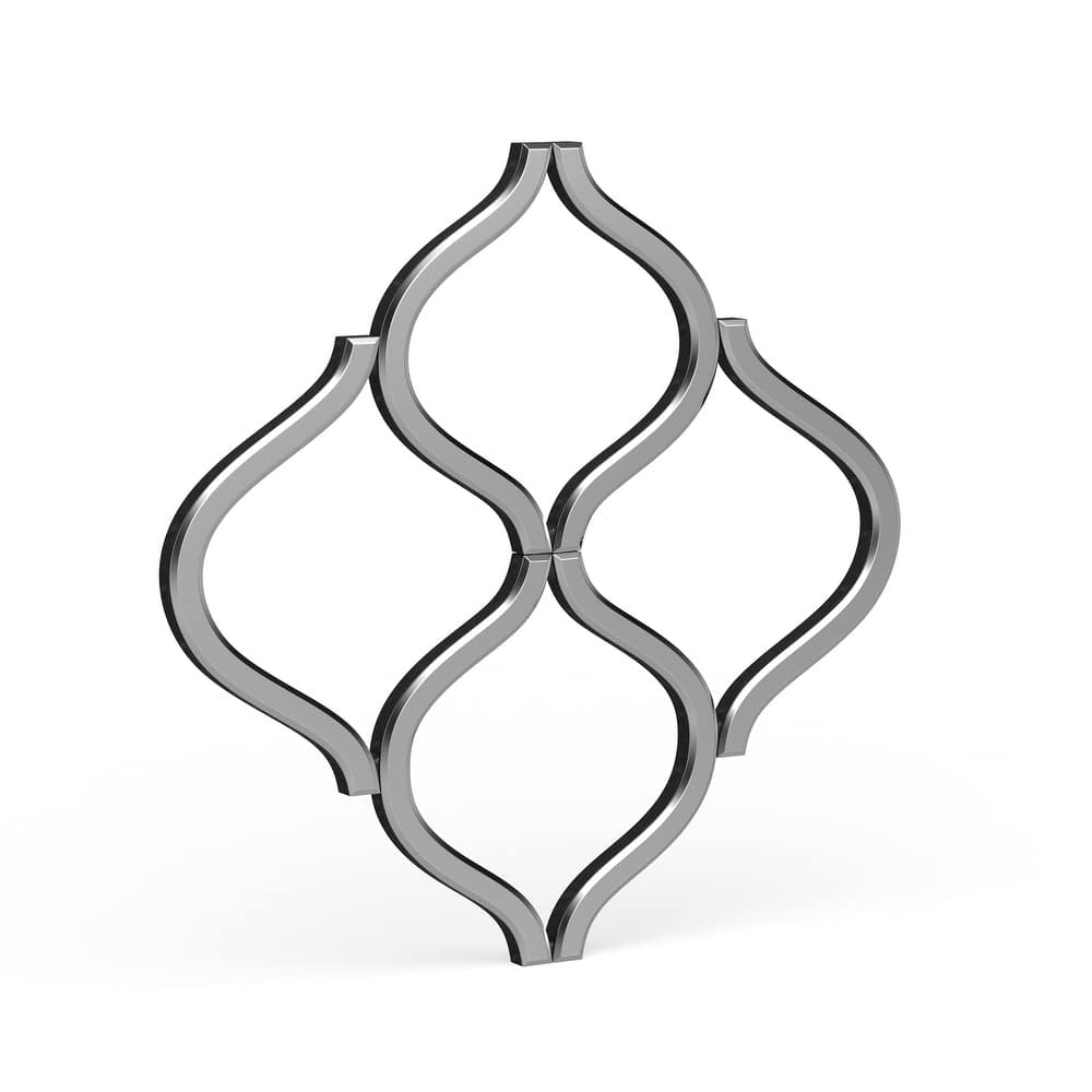 Allan Andrews Decorative Lattice Beveled Accent Wall Mirror - Silver