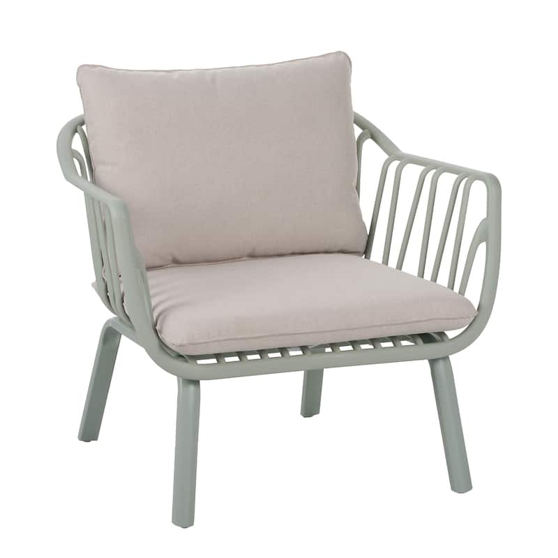 Carli Modern Indoor/Outdoor Club Chairs with Cushions (Set of 2) by Christopher Knight Home