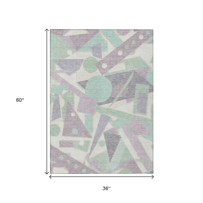 HomeRoots Geometric Modern Rectangle Outdoor Rug