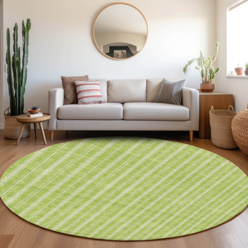 Machine Washable Indoor/ Outdoor Chantille Stripe Twist Rug