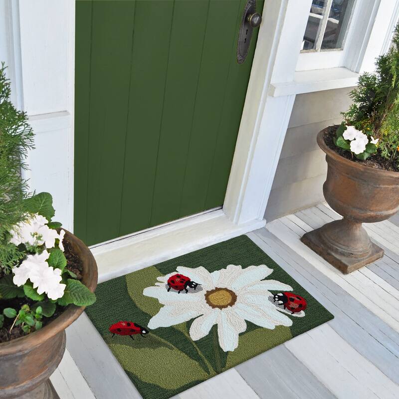Liora Manne Frontporch Ladybugs Indoor/Outdoor Rug - 2' x 3'