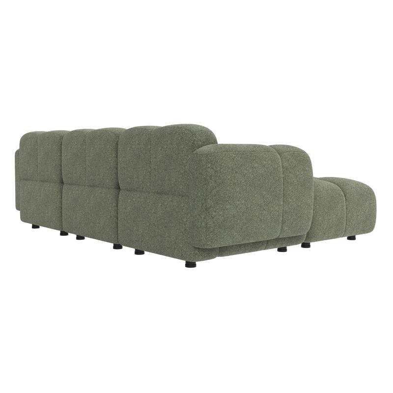 Christopher Knight Home - 3-Seater 90.94" L-Shaped Upholstered Sectional Sofa with Ottoman