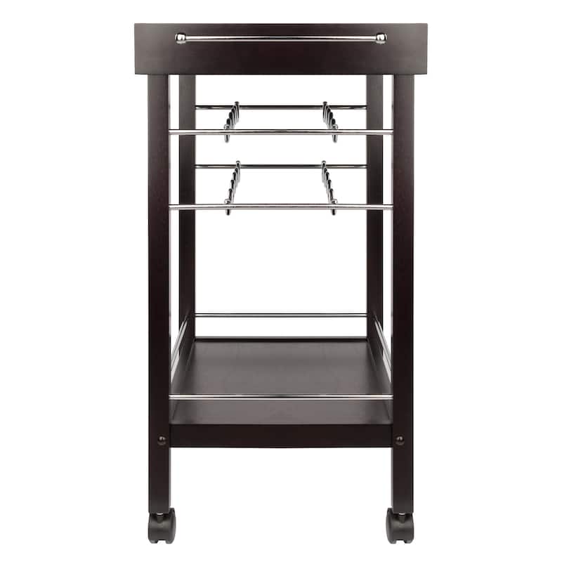Johnnie Bar Cart, Espresso - 30.71 x 18.35 x 33.19 inches