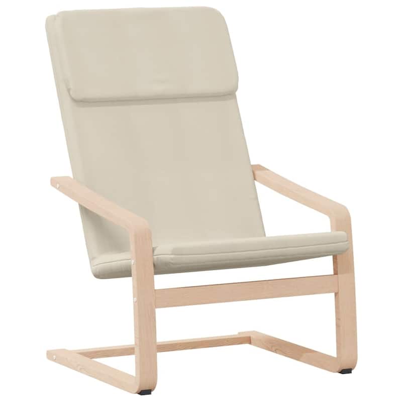 vidaXL Relaxing Chair with Footstool Cream Fabric - 20.1" x 16.1" x 15.7"