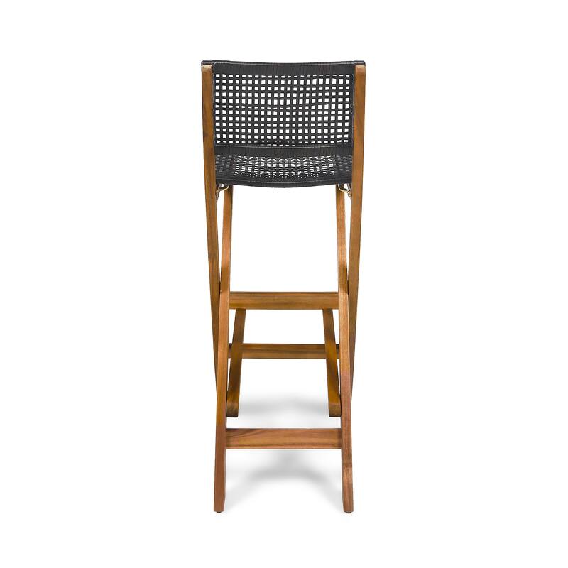 Polaris Acacia Wood Outdoor Folding Barstools (Set of 4) by Christopher Knight Home