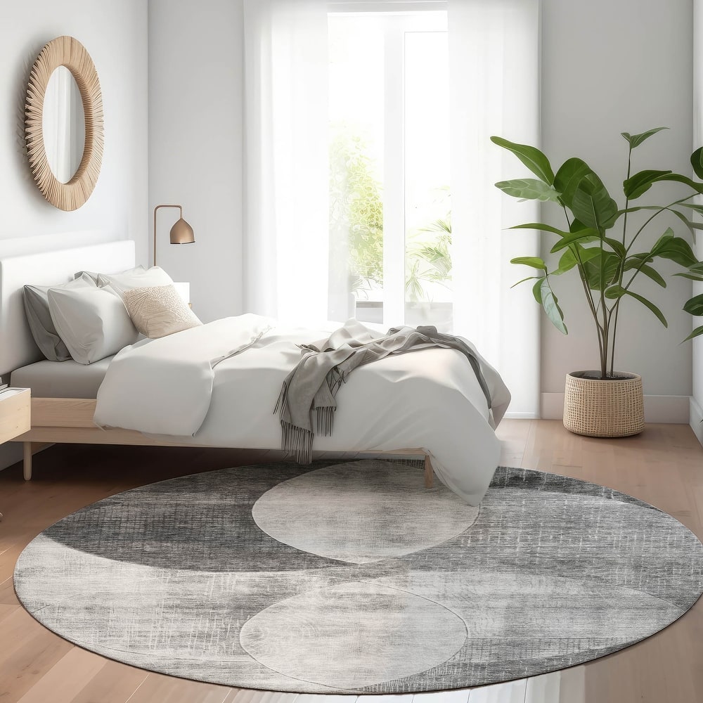 Machine Washable Indoor/ Outdoor Contemporary Deco Chantille Rug