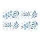 preview thumbnail 2 of 2, Floral Leaf Peel and Stick Wall Decal Stickers (Set of 4) - Blue Grey Boho Watercolor Botanical Flower Woodland Tropical Garden